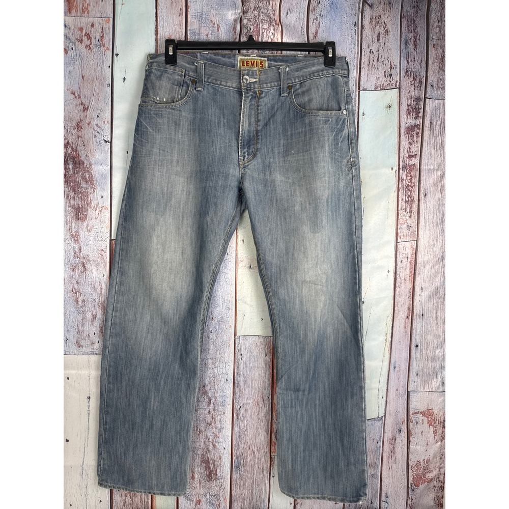 Levi's 514 Slim Straight Jeans Mens W38 L31 Denim Light Blue Wash Y2K Casual